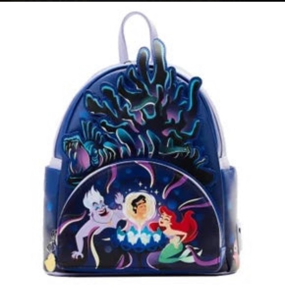 NWT - Loungefly Disney The Little Mermaid Ursula Lair Glow Mini Backpack